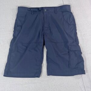 Prana Stretch Zion Cargo Shorts Mens 35 Gray Excellent Hiking Outdoor M3STRE116